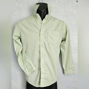 GEORGE Boys Light Green Button Up Dress Shirt L